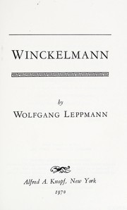 Winckelmann by Wolfgang Leppmann
