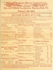 Cover of: Dibble's price list from Edward F. Dibble, seedgrower by Edward F. Dibble (Firm)