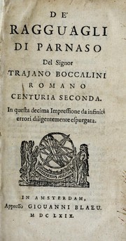 Cover of: De' ragguagli di Parnaso by Traiano Boccalini