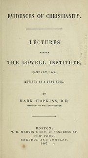 Cover of: Evidences of Christianity by Hopkins, Mark