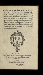 Cover of: Remerciement fait av Roy by Renaud de Beaune