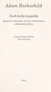 Cover of: Duch kro la Leopolda by Hochschild, Adam (1942- ).