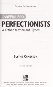 Cover of: Careers for perfectionists & other meticulous types