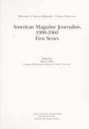 Cover of: American Magazine Journalists, 1900-1960