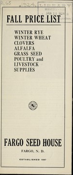 Cover of: Fall price list by Fargo Seed House (Fargo, N.D.)