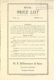 Cover of: Retail price list: fall 1924, spring 1925