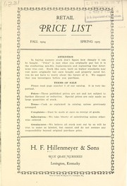 Cover of: Retail price list by Hillenmeyer Nurseries