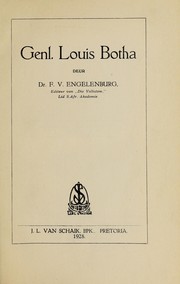 Cover of: Genl. Louis Botha