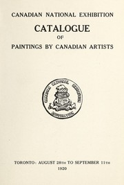 Cover of: Canadian National Exhibition: catalogue of paintings by Canadian artists