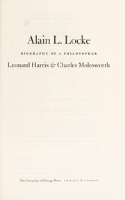 Cover of: Alain L. Locke : biography of a philosopher by 