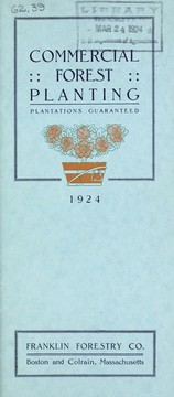 Cover of: Commercial forest planting: plantations guaranteed 1924