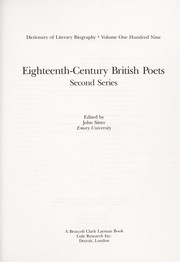 Cover of: Eighteenth-century British poets.