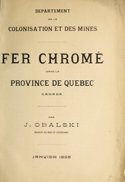 Cover of: Fer chromé dans la province de Quebec, Canada by J. Obalski