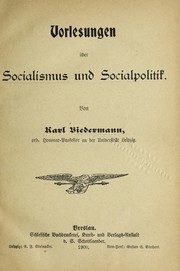 Cover of: Vorlesungen über Socialismus und Socialpolitik.
