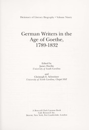German writers in the age of Goethe, 1789-1832 by James N. Hardin, Christoph E. Schweitzer