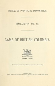 Cover of: Game of British Columbia