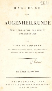 Cover of: Handbuch der Augenheilkunde zum Gebrauche bei seinen Vorlesungen