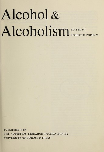 Alcohol & Alcoholism (1970 Edition) 