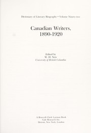 Cover of: Canadian writers, 1890-1920 by edited by W. H. New.