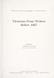 Cover of: Victorian prose writers before 1867