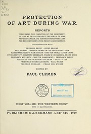 Cover of: Protection of art during war by Paul Clemen