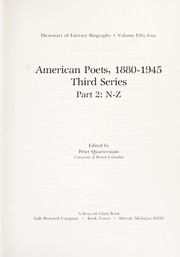 Cover of: American poets, 1880-1945, third series