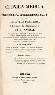 Cover of: Clinica medica, ossia, raccolta d'osservazioni fatte allo Spedale della Carit©Ł (Clinica de Lerminier) by G. Andral