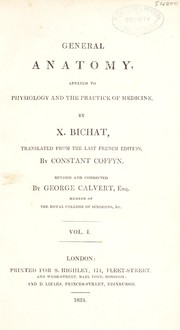 Cover of: General anatomy, applied to physiology and the practice of medicine