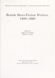 Cover of: British short-fiction writers, 1800-1880 by edited by John R. Greenfield.