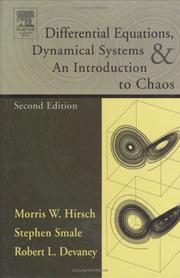 Cover of: Differential Equations, Dynamical Systems, and an Introduction to Chaos (Pure and Applied Mathematics (Academic Press), 60.) by Morris W. Hirsch, Morris W. Hirsch, Stephen Smale, Robert Devaney, Hirsch, Morris W., Stephen Smale, Robert L. Devaney, Morris W. Hirsch, Stephen Smale, Robert Devaney