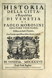 Cover of: Historia della Città e Republica di Venetia