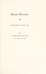 Cover of: Human diversity.