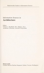 Cover of: Information sources in architecture