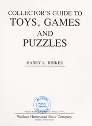 Cover of: Collector's guide to toys, games, and puzzles