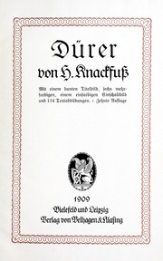 Cover of: Dürer by H. Knackfuss