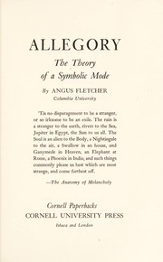 Cover of: Allegory: the theory of a symbolic mode.
