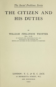 Cover of: The citizen and his duties