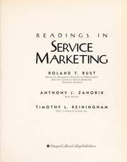 Cover of: Readings in service marketing