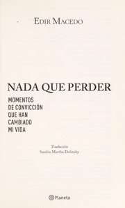 Cover of: Nada que perder by Macedo Bispo