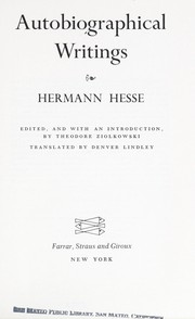 Autobiographical writings by Hermann Hesse