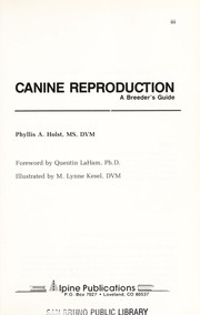 Cover of: Canine reproduction by Phyllis A. Holst