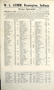 Prices for 1924 by W.L. Gumm (Firm)