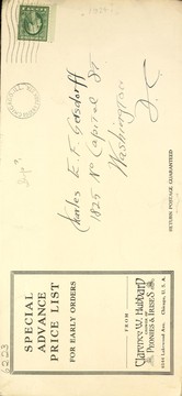Cover of: Special advance price list for early orders / from Clarence W. Hubbard