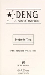 Cover of: Deng : a political biography by 