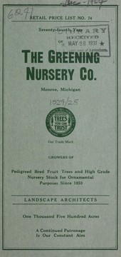 Cover of: Seventy-fourth year of the Greening Nursery Co by Greening Nursery Company