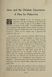 Cover of: Jews and the Christian conscience: a plea for Palestine