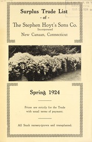 Cover of: Surplus trade list of the Stephen Hoyt's Sons Co. (Incorporated): spring 1924