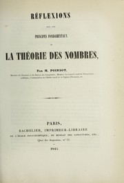 Cover of: Réflexions sur les principes fondamentaux de la théorie des nombres