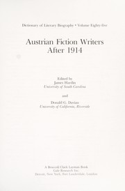 Cover of: Austrian fiction writers after 1914 by edited by James Hardin and Donald G. Daviau.