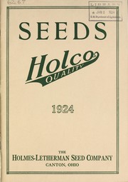 Cover of: Holco quality seed book 1924